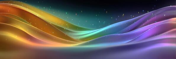 Colorful abstract waves flowing harmoniously in a vivid gradient during a calm evening photo