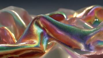 Fabric with shimmering colors and smooth texture creates a vibrant and artistic visual display in the light photo