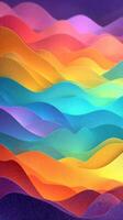 Colorful abstract waves creating a vibrant gradient landscape in digital art photo