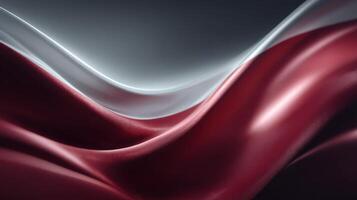 Flowing red and white fabric creating elegant patterns in soft light during artistic composition photo
