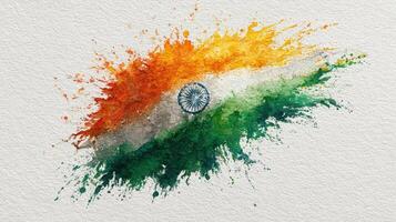 Splashes of color representing India's national flag with artistic flair and vibrant hues photo