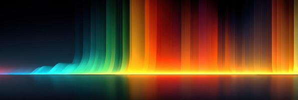 Colorful light patterns create a vibrant visual effect in a dark environment during an abstract art display photo