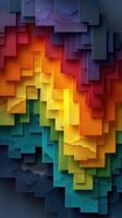 Colorful layered abstract design showcasing gradient hues in vivid structure and texture created through digital art photo