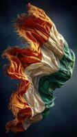 Indian national flag gracefully billowing in a serene atmosphere during a calm evening photo