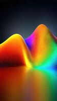 Colorful waves of light create a mesmerizing abstract landscape in a digital art piece photo