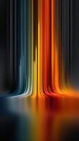 Colorful light streams create an abstract display of vibrant hues in a dark setting photo