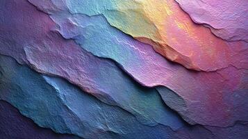 Abstract texture of layered rock formations with vibrant colors in modern art style photo