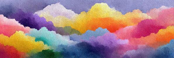 Vibrant watercolor clouds in abstract style create a dreamy landscape filled with color and emotion photo
