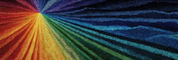 Vibrant rainbow rays radiate from a central point creating a dynamic spectrum of color and light in an abstract design photo