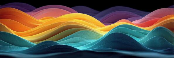 Colorful abstract waves of fabric-like patterns flowing in vibrant hues and smooth curves in a dynamic visual display photo