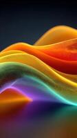 Vibrant waves of color create a dynamic abstract visual display in smooth flowing patterns photo