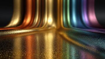 Flowing metallic colors create a mesmerizing abstract pattern in a modern artistic display photo