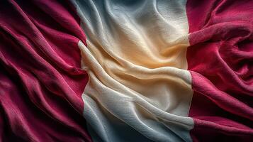 Waving flag with red and white colors symbolizing national pride and unity at a festive celebration photo