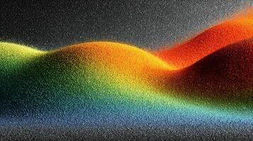 Vibrant abstract landscape with colorful sand dunes and dynamic texture under dramatic lighting photo