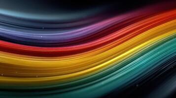 Dynamic colorful wave patterns create an abstract visual experience in a dark background setting photo