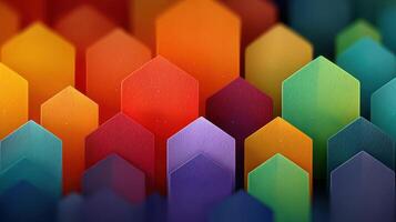 Vibrant arrangement of colorful geometric shapes showcases creativity and design photo
