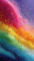 Colorful abstract art with vibrant splashes and gradients resembling a rainbow explosion in a dynamic composition photo