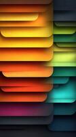 Colorful layered abstract art design with gradients in geometric shapes on a dark background photo