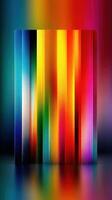 Vibrant abstract art piece showcasing colorful vertical stripes illuminating a rich background photo