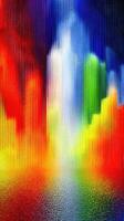 Vibrant abstract art showcasing colorful waves of light blending harmoniously in a mesmerizing pattern photo