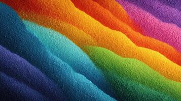 Vibrant layers of colored sand create a beautiful rainbow design in a textured pattern photo