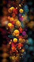 Vibrant display of colorful bokeh lights creating a dynamic atmosphere in a festive setting photo