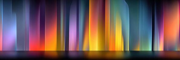 Vibrant abstract light display with colorful hues and dynamic patterns creating an immersive visual experience during evening hours photo