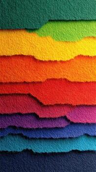 Colorful layers of felt fabric arranged neatly in vibrant shades showcasing artistic potential and texture variations photo