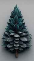 Realistic depiction of a blue spruce tree with intricate details on its branches and foliage against a plain background photo