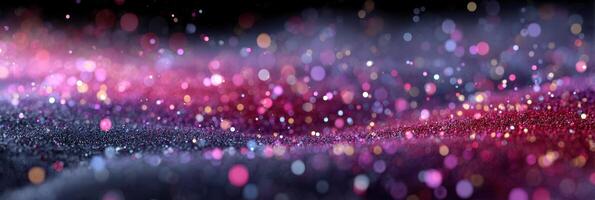 Colorful sparkling particles create a dreamy effect in a dark atmosphere during a mesmerizing night event photo