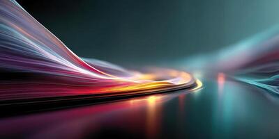 Dynamic flow of colors and lights creates a mesmerizing abstract landscape photo