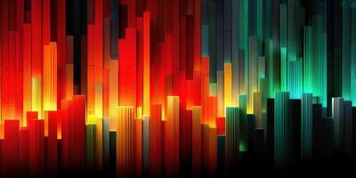 Colorful abstract vertical bars create a vibrant background with gradients in red, green, orange, and blue hues photo