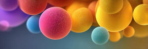 Colorful spheres floating in abstract space create a dynamic and vibrant visual experience photo
