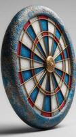 Colorful decorative target with intricate design displayed on a neutral background in a modern setting photo
