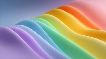 Colorful waves of fabric draping softly in pastel shades create a serene and harmonious visual effect photo