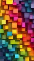 Colorful abstract blocks create a vibrant and dynamic pattern in a blend of hues showcasing artistic design and creativity photo