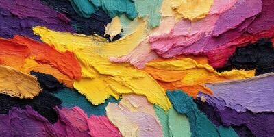 Vibrant abstract artwork displaying bold colors and dynamic textures in a modern art style photo