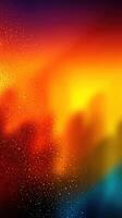 Vibrant colors blending through raindrops on a glass window at sunset photo