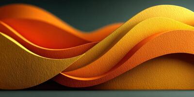 Vibrant swirls of orange and yellow create a captivating abstract design showcasing layered textures and flowing shapes photo