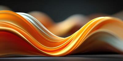 Curvy waves of orange and white fabric create a dynamic visual experience in elegant design photo