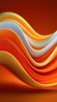 Colorful fabric waves create a vibrant display with flowing patterns in warm hues of orange and white against a smooth background photo