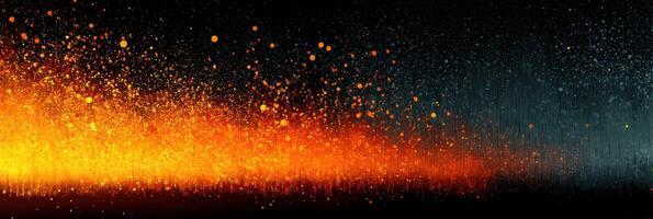 Vibrant display of fiery sparks and glowing embers against a dark backdrop captures the essence of heat and movement photo