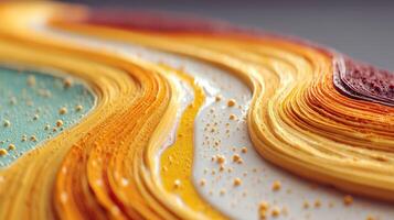 Vibrant swirl of colorful paint highlighting creative expression and artistic techniques during a studio session photo