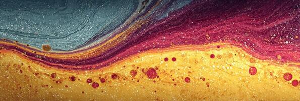 Colorful abstract art showcasing fluid patterns with vibrant shades and metallic accents in a dynamic composition photo