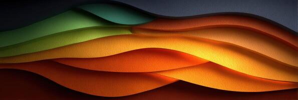 Colorful abstract waves with smooth curves creating a dynamic visual effect in a dark setting photo