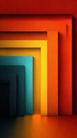 Geometric layers of colorful textured paper creating an inviting visual contrast in warm and cool tones photo