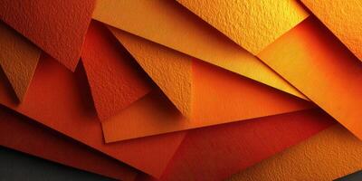 Vibrant layers of orange and yellow textured paper create an abstract artwork in a playful arrangement photo
