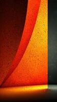 Bright geometric shapes create a captivating interplay of orange and red tones in an abstract design photo