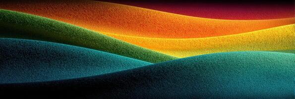 Vibrant abstract pattern of colorful waves flowing seamlessly across a dark backdrop during twilight hours photo