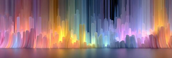 Colorful abstract pattern with vertical lines and gradient hues creating a serene atmosphere in a bright setting photo